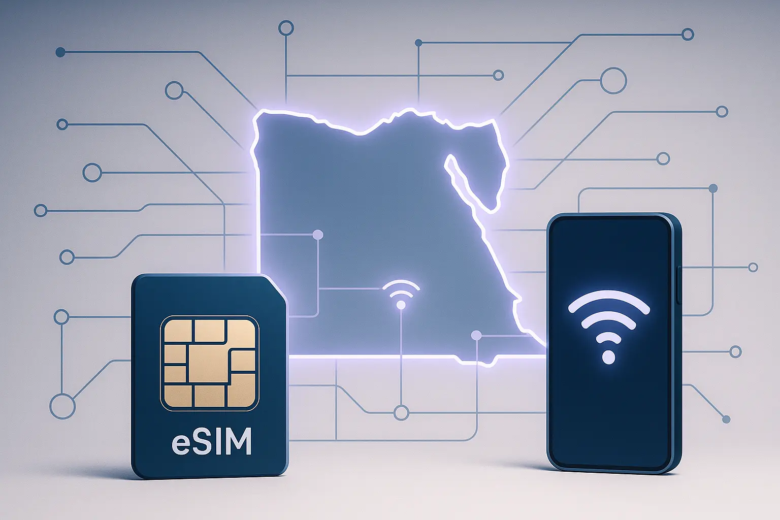 travel eSIM for Egypt with smartphone and mobile data coverage in Cairo