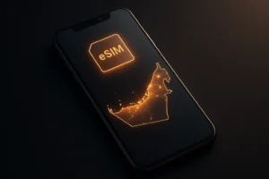 best eSIM options for UAE with smartphone using mobile data in Dubai skyline