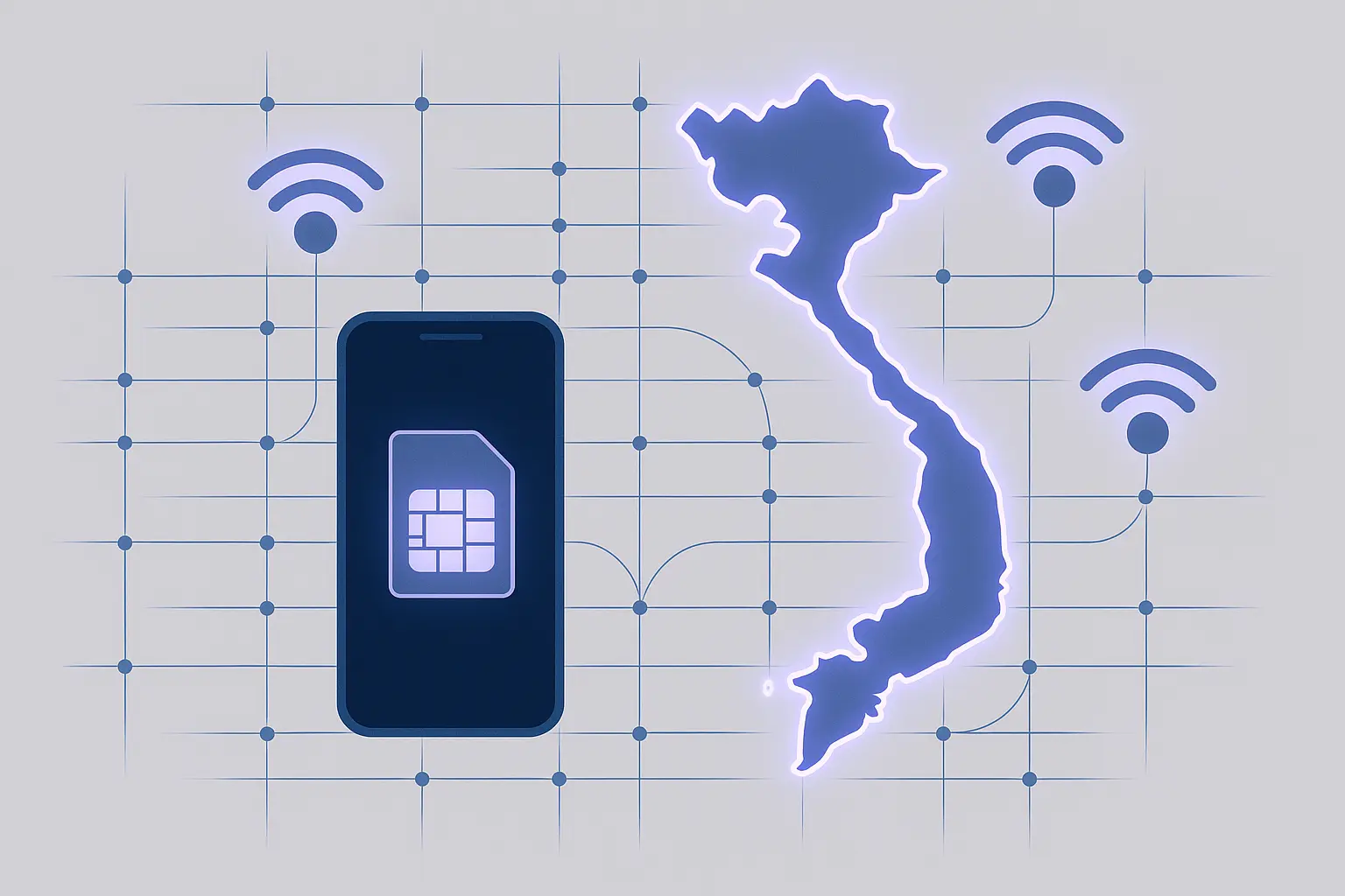 travel eSIM for Vietnam with smartphone and mobile data connection in Hanoi or Ho Chi Minh City